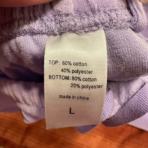 Vintage Oscar de la Renta Lavender Lounge Pajama Set L 2pc Top Pants Y2K Soft - Picture 11 of 11